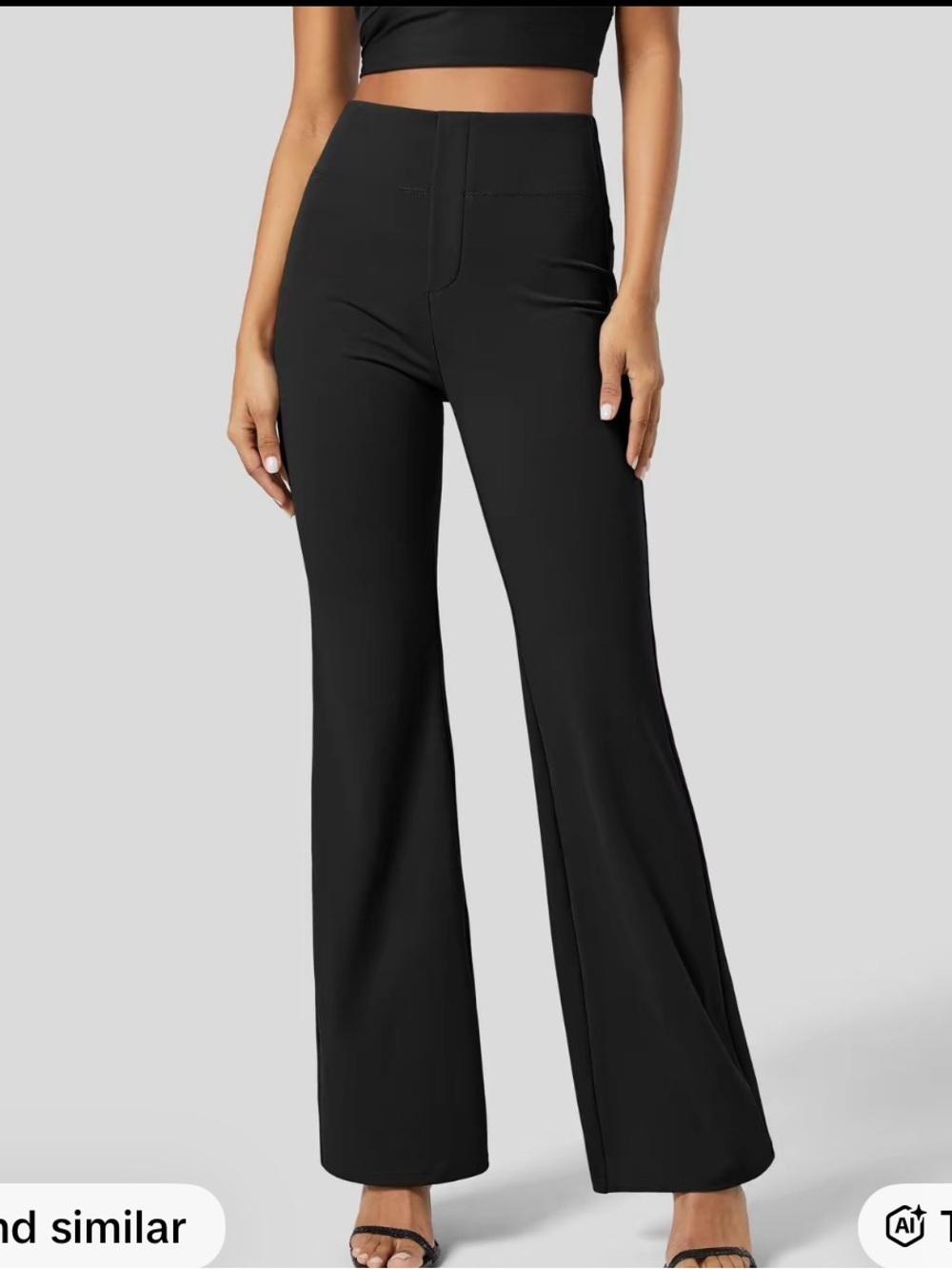 HALARA Black High-Waist Flare Pants